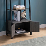 Modern Bookcase With Four Open Shelves And Two Door Cabinet - Black / Gray - Furniture Home Direct