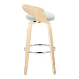Grotto - Contemporary Fixed-Height Barstool With Swivel With Round Footrest (Set of 2) - Furniture Home Direct