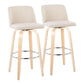 Toriano - Contemporary Fixed Height Barstool & Swivel With Round Footrest (Set of 2) - Furniture Home Direct