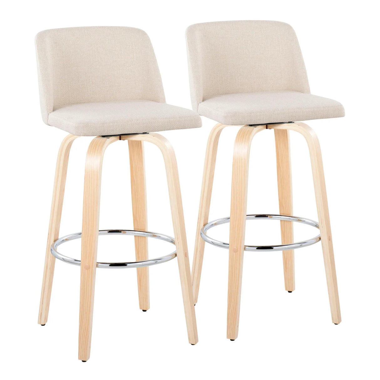Toriano - Contemporary Fixed Height Barstool & Swivel With Round Footrest (Set of 2) - Furniture Home Direct