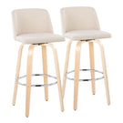 Toriano - Contemporary Fixed Height Barstool & Swivel With Round Footrest (Set of 2) - Furniture Home Direct