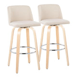 Toriano - Contemporary Fixed Height Barstool & Swivel With Round Footrest (Set of 2) - Furniture Home Direct
