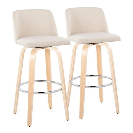Toriano - Contemporary Fixed Height Barstool & Swivel With Round Footrest (Set of 2) - Furniture Home Direct