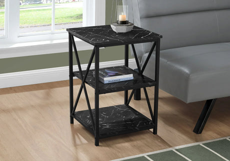 3 Tier Accent Table, Side Marble Look Contemporary & Modern - Furniture Home Direct
