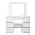 Large Vanity Tables With Mirror And Light - Matte White - Furniture Home Direct