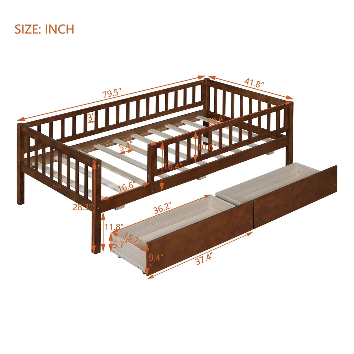 Multi Functional Wooden Daybed Bed - Furniture Home Direct