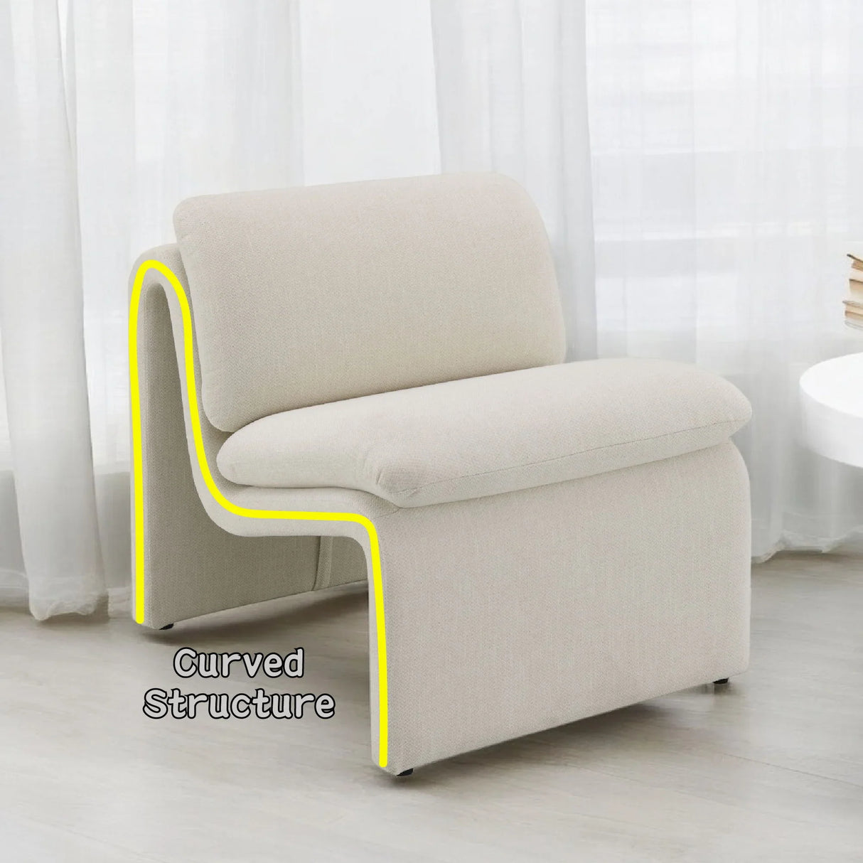 Jaeda - Innovative Elegance Accent Chair In Curved Shape - Furniture Home Direct