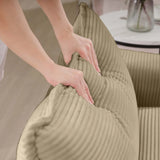 Modern Corduroy Sofa and Loveseat - Tan - Furniture Home Direct