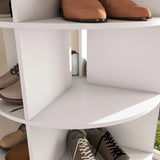 Free Standing 360° Revolving Shoe Organizer for 24 Pairs of Shoes (6-Tier White) - Furniture Home Direct