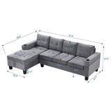 Modern Sectional Sofa Set With L Shape Chaise Lounge And Storage - Furniture Home Direct