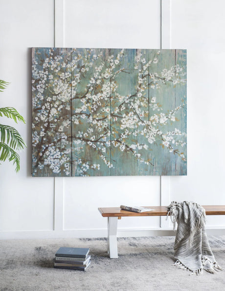 Saison Cherry Blossom Canvas Print, Wall Decor For Living Room (Set of 4) - Multicolor - Furniture Home Direct