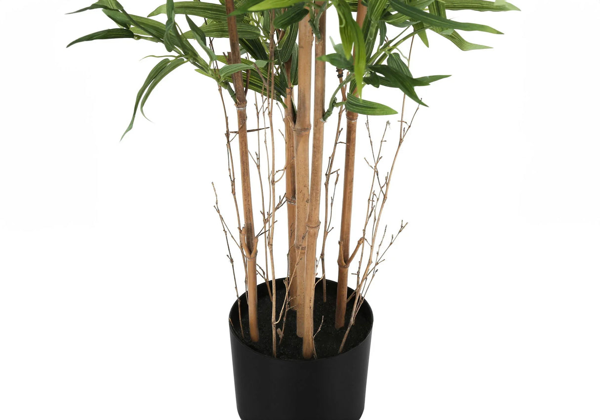 50" Tall, Artificial Plant, Bamboo Tree, Indoor, Faux, Fake, Floor, Greenery, Potted, Decorative - Green / Black - Furniture Home Direct