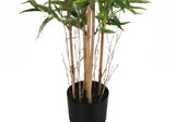 50" Tall, Artificial Plant, Bamboo Tree, Indoor, Faux, Fake, Floor, Greenery, Potted, Decorative - Green / Black - Furniture Home Direct