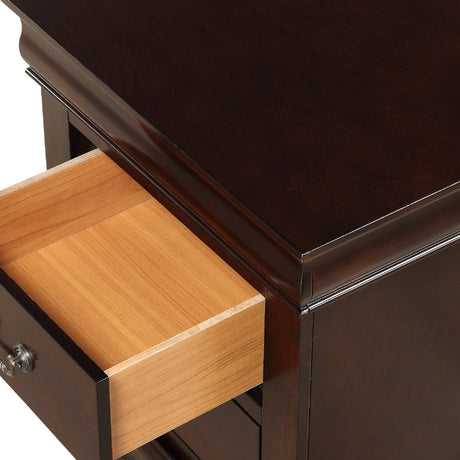 Contemporary Louis Philip Cherry Chest With Five Drawers Solid Wood Ample Storage - Cherry - Furniture Home Direct