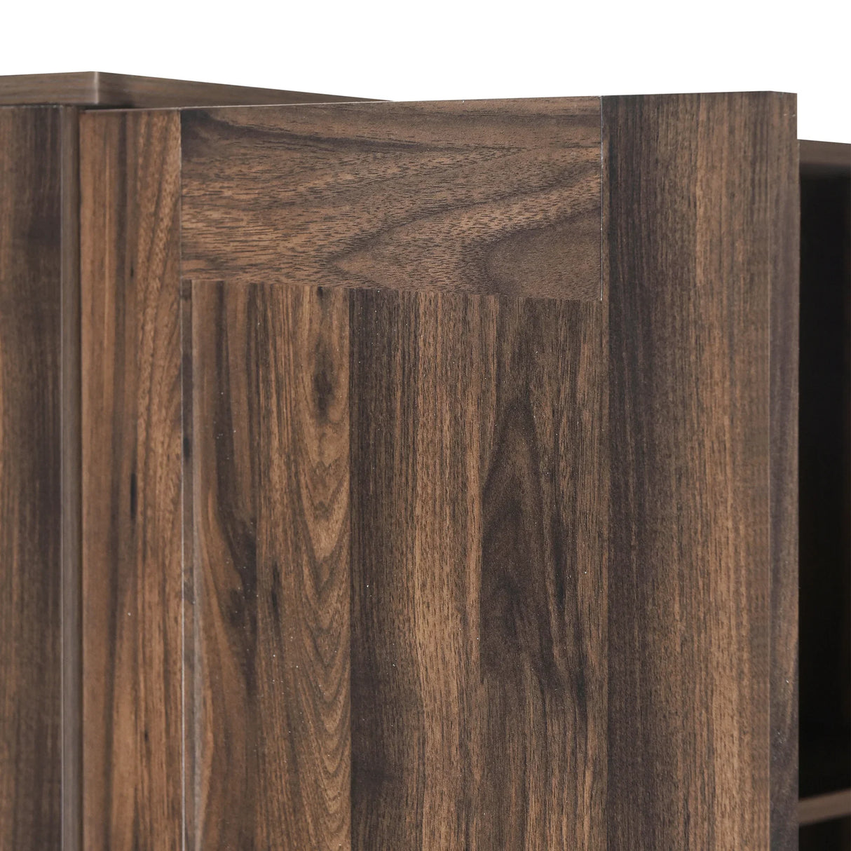 2-Door Wardrobe Armoire with LED and 4 Storage Shelves, Brown - Furniture Home Direct