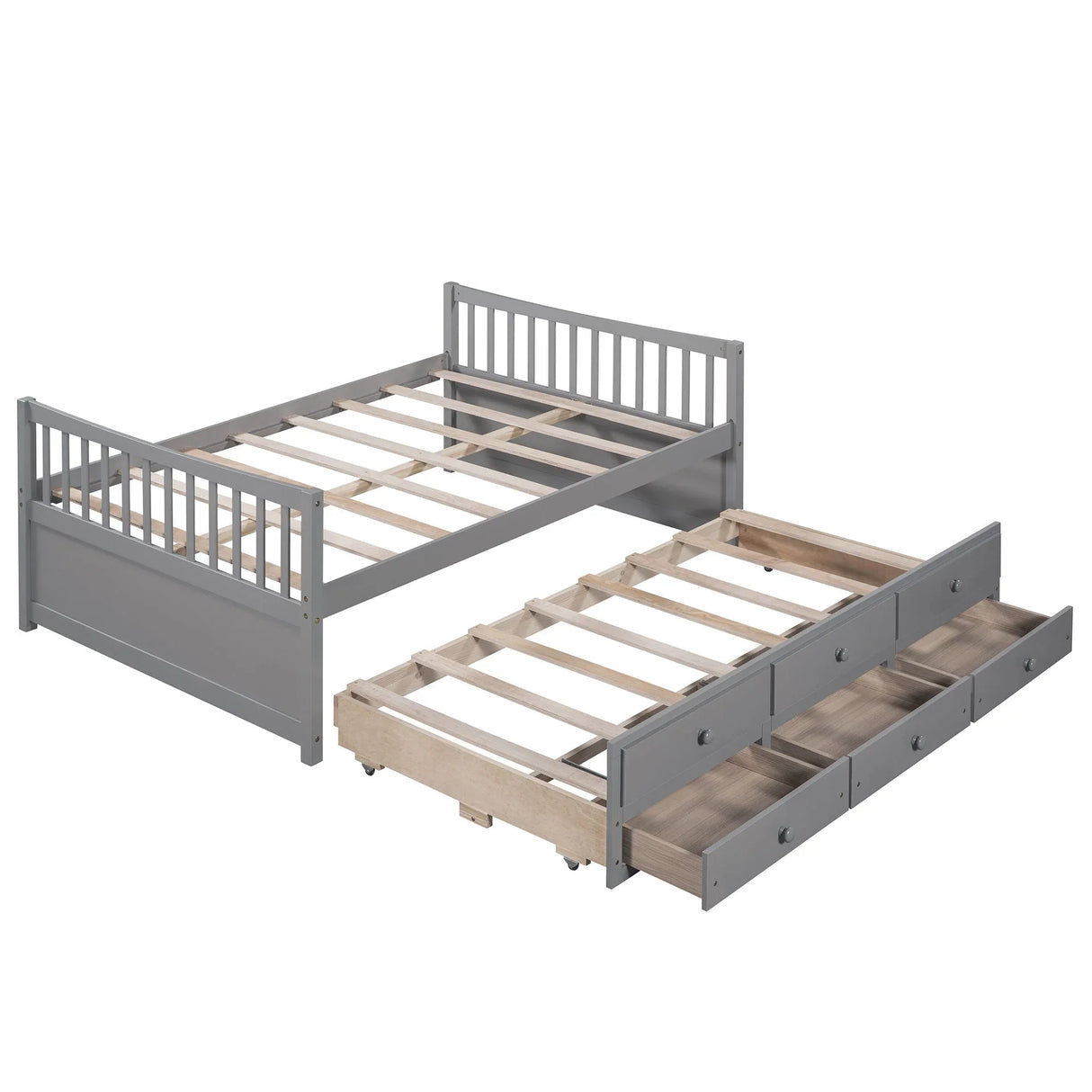 Twin Size Daybed With Trundle And Drawers - Furniture Home Direct