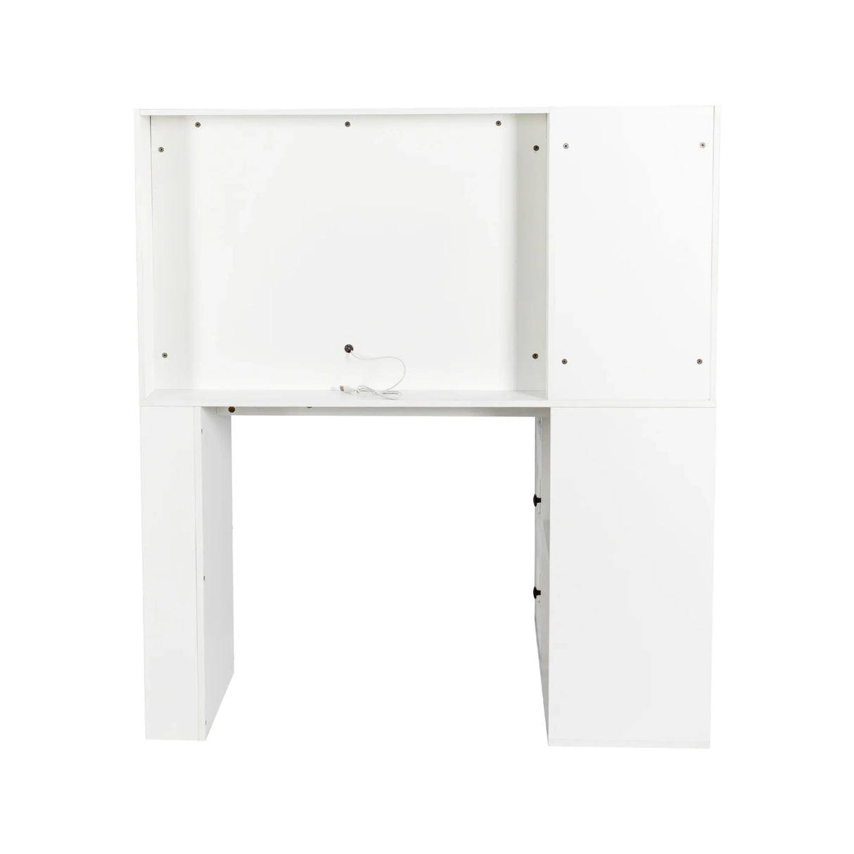 Vanity Desk With Lights And Built In Mirror In White - Furniture Home Direct
