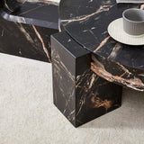 Detachable Double-Decker Black Patterned Coffee Table - Furniture Home Direct