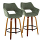 Mustang - Contemporary Fixed Height Counter Stool With Swivel With Round Footrest (Set of 2) - Furniture Home Direct