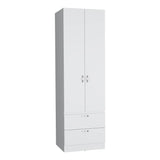 Armoire Organiser, Two Shelves, Rod, Double Door Cabinet Armoire - Furniture Home Direct