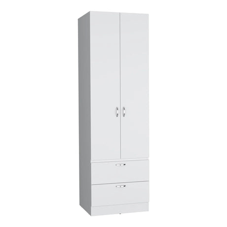 Armoire Organiser, Two Shelves, Rod, Double Door Cabinet Armoire - Furniture Home Direct