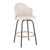Ahoy - Contemporary Fixed Height Counter Stool Round Footrest (Set of 2) - Furniture Home Direct