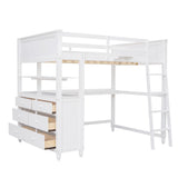 Loft Bed With Drawers With Desk And Shelves - Furniture Home Direct