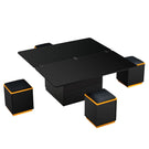 Multi Functional Adjustable Coffee Table With 4 Storage Stools - Furniture Home Direct