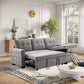 Reversible Sectional Storage Sleeper Sofa Bed, L-Shape 2 Seat Sectional Chaise With Storage, Skin-Feeling Velvet Fabric - Furniture Home Direct
