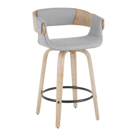 Elisa - Farmhouse Counter Stool (Set of 2) - White Washed / Gray - Furniture Home Direct