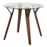 Folia - Mid-Century Modern Round Dinette Table - Walnut / Clear - Furniture Home Direct