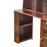 Vanity Desk With Hutch Mirror Storage And Drawers Walnut - Furniture Home Direct
