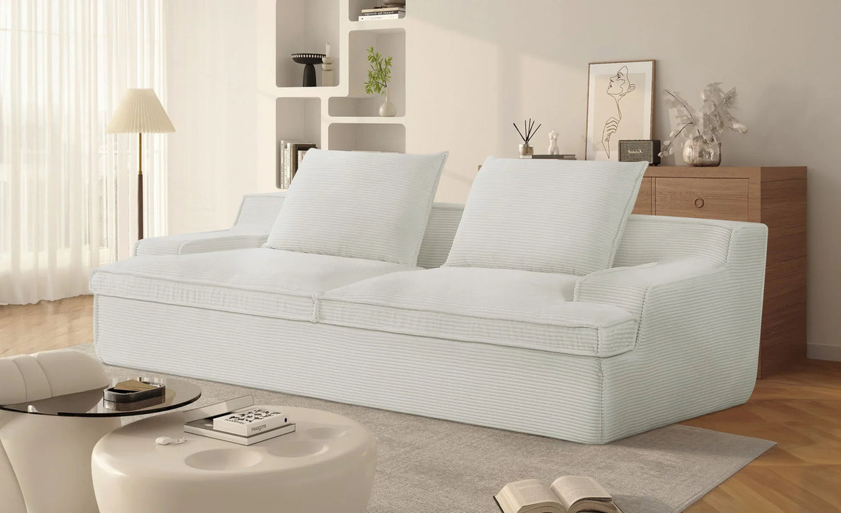 Nimbus - Oversized Full Foam 4 Seater Couch For Living Room Upholstered In Soft Corduroy, Wide Armrests - Furniture Home Direct