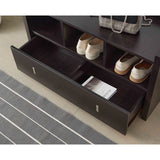 Shoe Entry Bench With Three Shelves, One Drawer With Divided Compartment - Furniture Home Direct