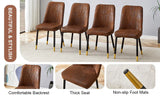 Set Of 8 Brown Faux Suede Velvet Dining Chair Set - Brown - Furniture Home Direct