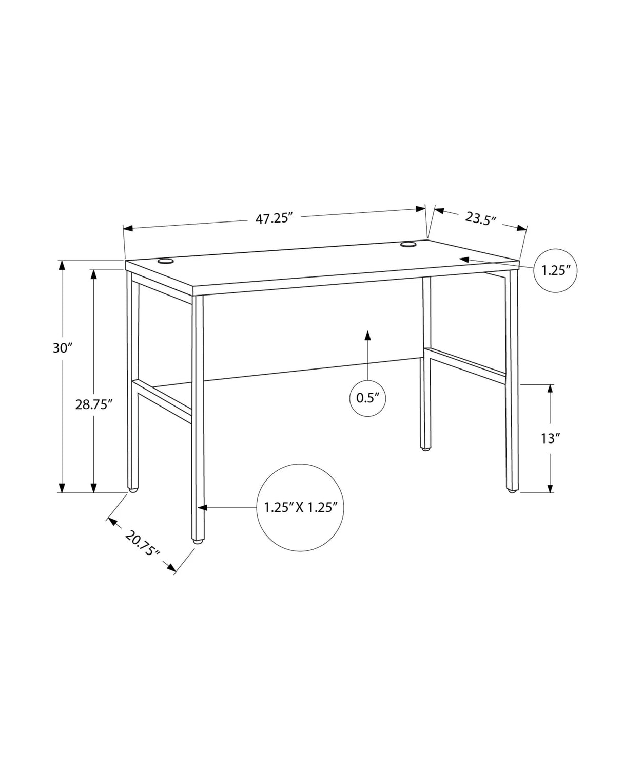 Computer Desk, Home Office, Commercial Grade, Contemporary & Modern - Furniture Home Direct