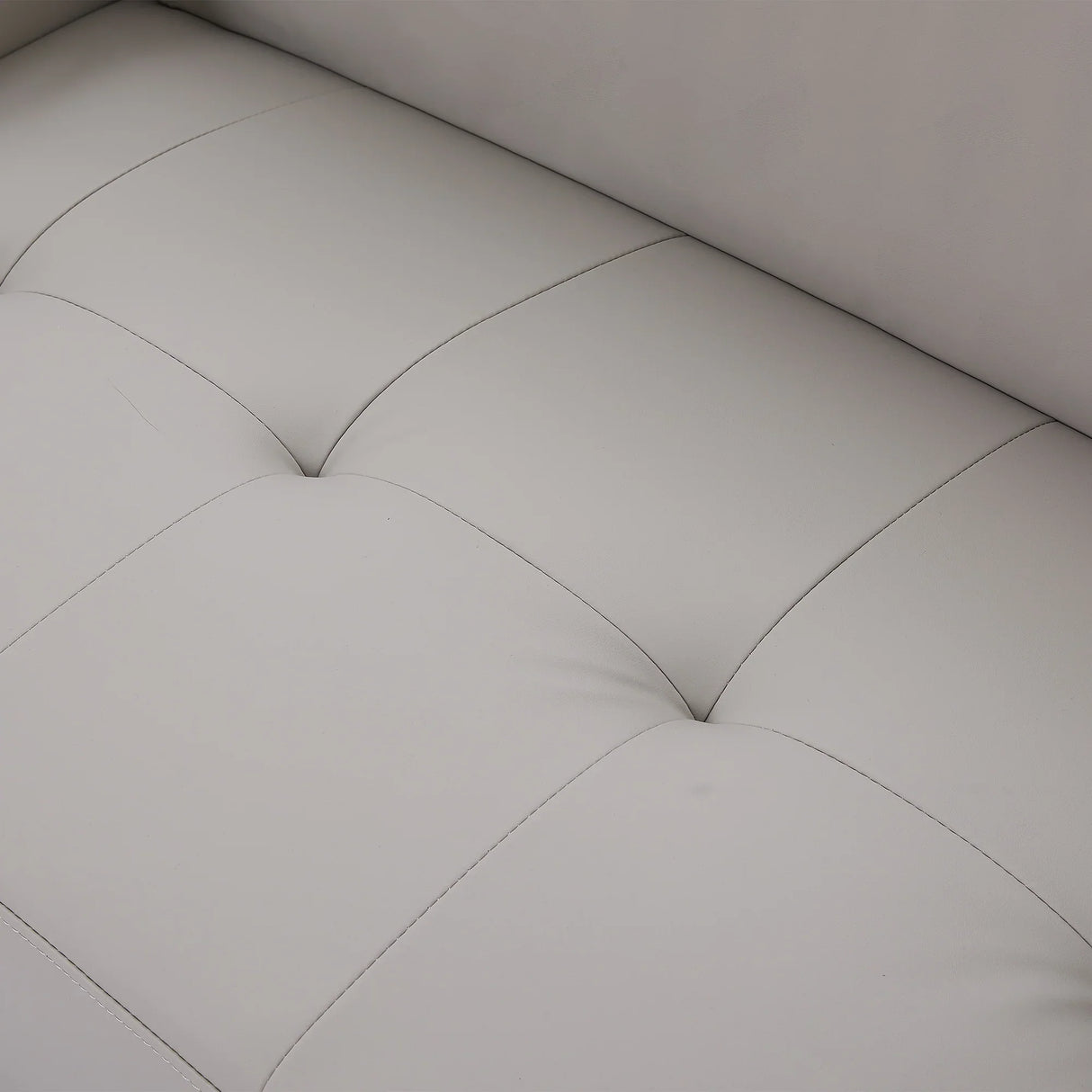 107 Inch Contemporary Sofa With Round Storage Ottoman Grey - Furniture Home Direct
