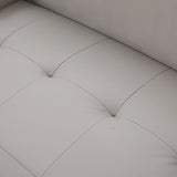 107 Inch Contemporary Sofa With Round Storage Ottoman Grey - Furniture Home Direct