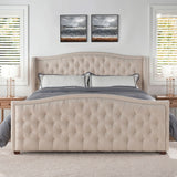 Marcella - Upholstered Shelter Headboard Bed Set - Furniture Home Direct