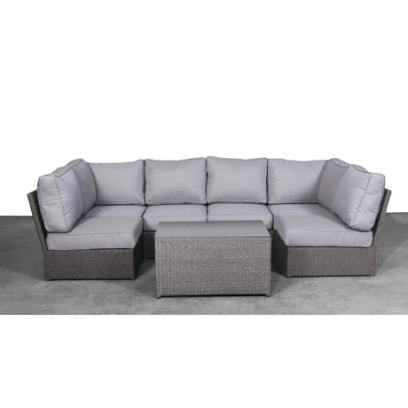 Comfortable Modern Patio Rattan Sectional Set With Cushions - Furniture Home Direct