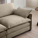 Modern 2 Piece Corduroy Living room Set - Light Brown - Furniture Home Direct