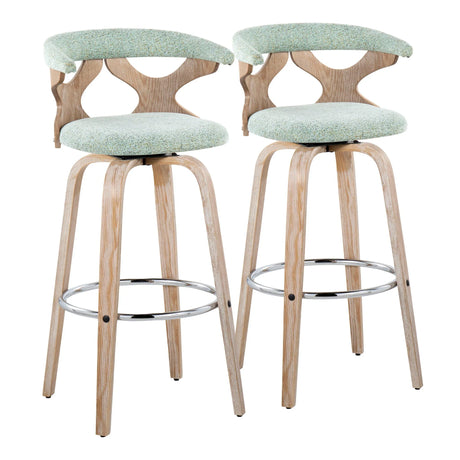 Gardenia - Contemporary Fixed Height Barstool With Swivel With Round Footrest (Set of 2) - Furniture Home Direct