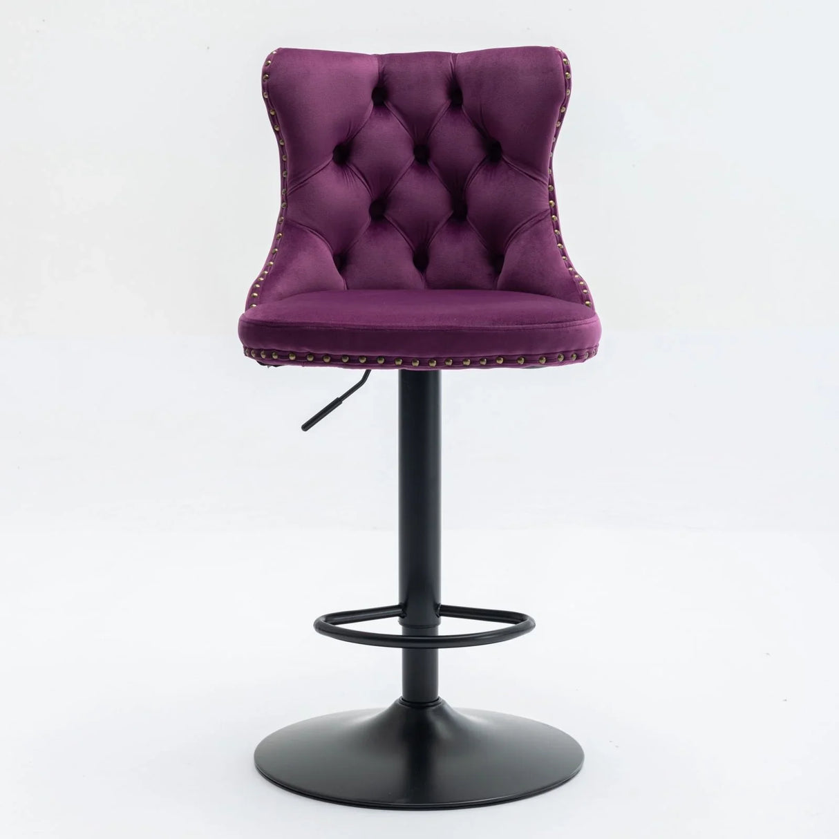 Swivel Velvet Barstools Adjusatble Seat Height, Modern Upholstered Bar Stools With Backs Comfortable Tufted For Home Pub And Kitchen Island (Set of 2) - Furniture Home Direct