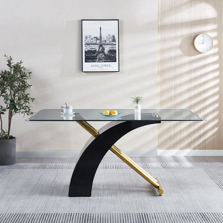 Stylish Dining Room Table, Luxury Glass Top Dining Table, Modern Design For Your House - Black - Furniture Home Direct