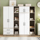 6 Door Wardrobe With Shelves And Drawers - Furniture Home Direct