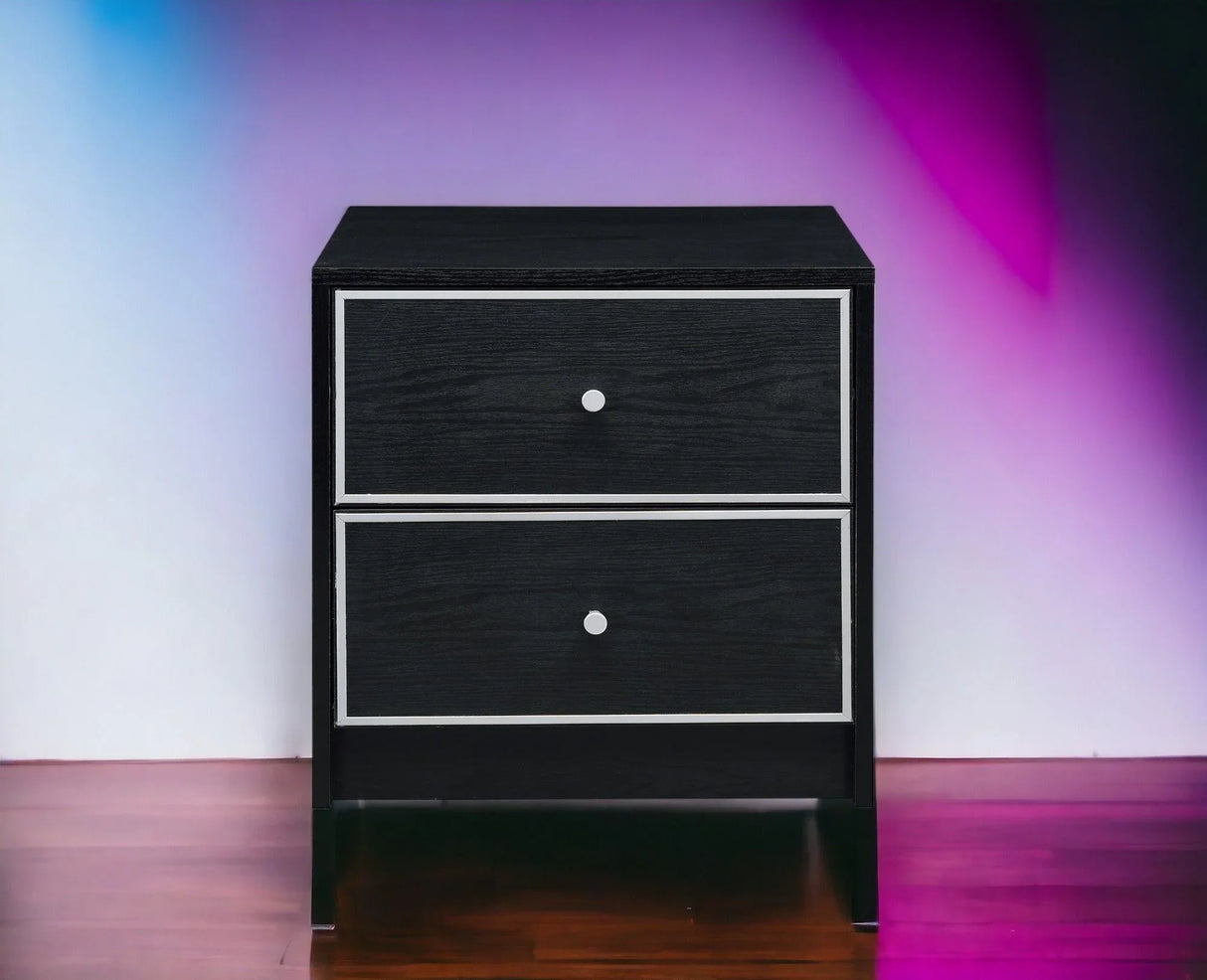 Jabir - Nightstand With Variety / Selection - Black / Silver - Furniture Home Direct