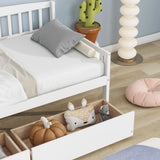Pine Wood Daybed With Two Storage Drawers, Sofa Bed With Bed Platform Of 10 Support Slats - Furniture Home Direct