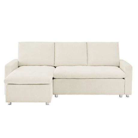 Convertible L Shaped Sleeper Sofa Bed With Reversible Chaise And Storage - Furniture Home Direct