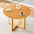 Round Dining Table Solid Wood Countryside Retro Natural - Furniture Home Direct