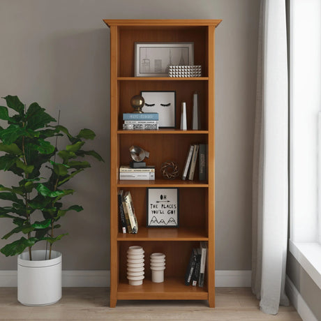 Amherst - 5 Shelf Bookcase - Light Golden Brown - Furniture Home Direct